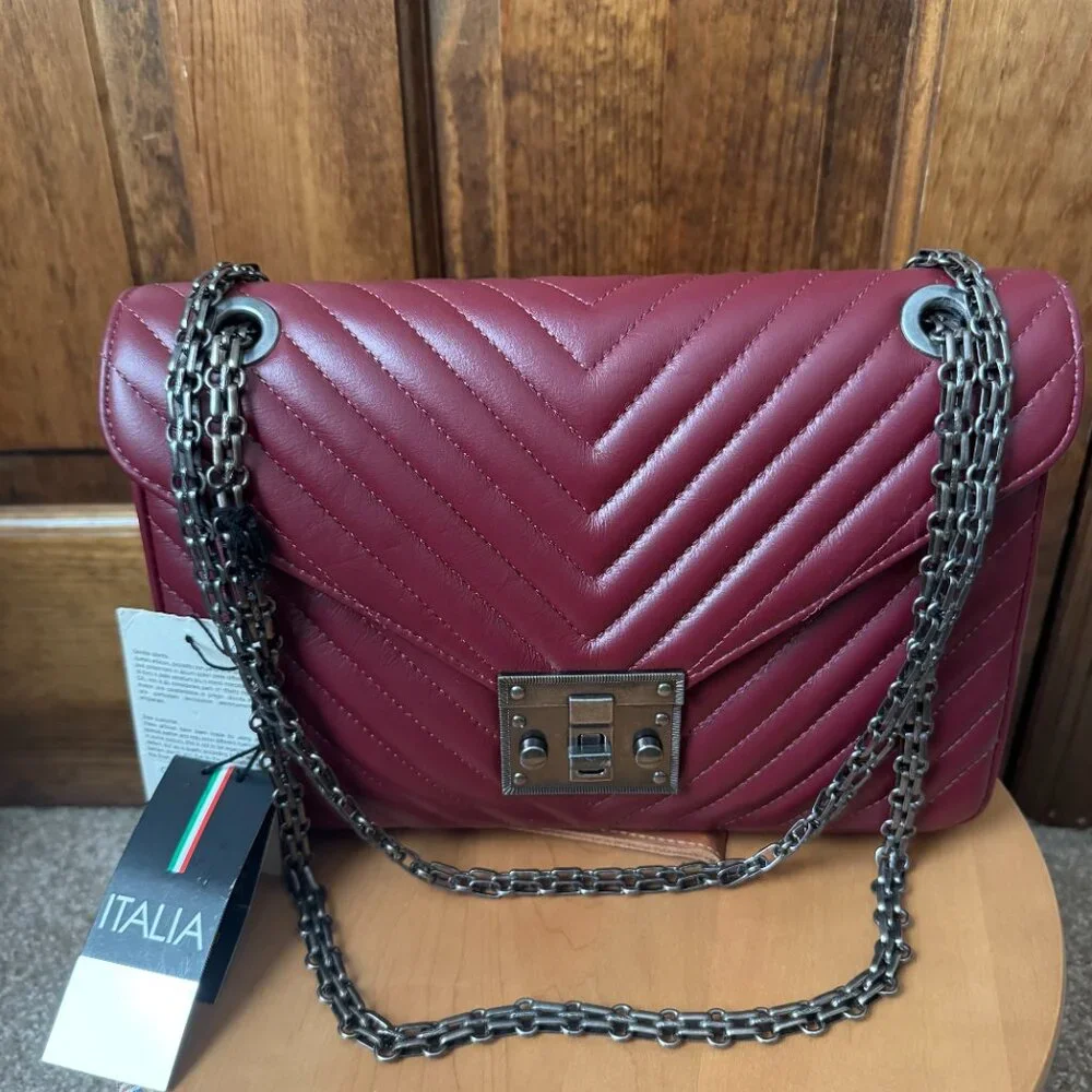 NWT Chiara Ferretti Ruby Leather Shoulder/Crossbody Bag - Picture 13 of 14